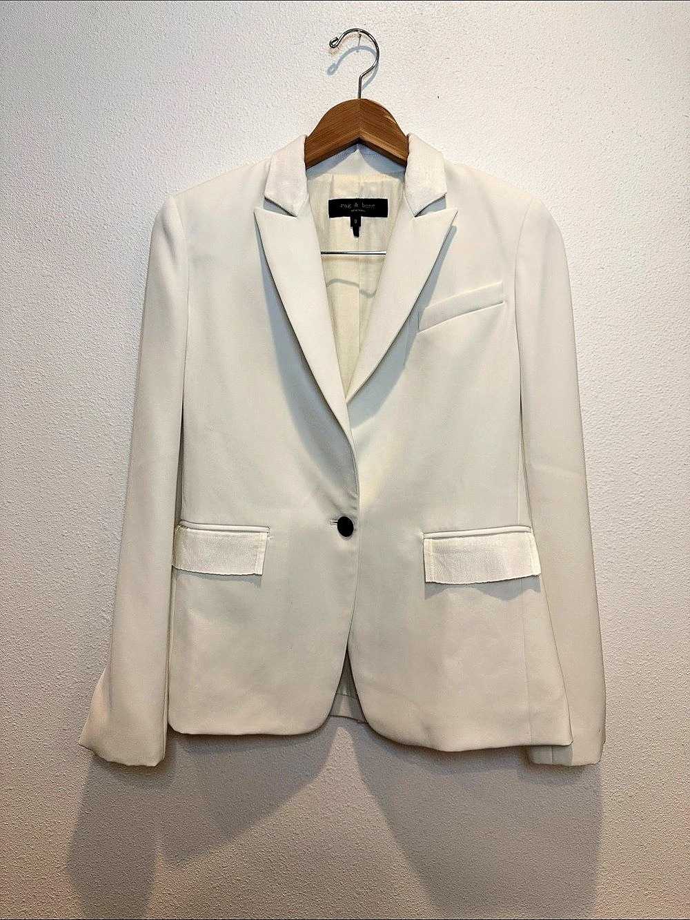 rag & bone Wool Blend Blazer in White Size 0 Like New